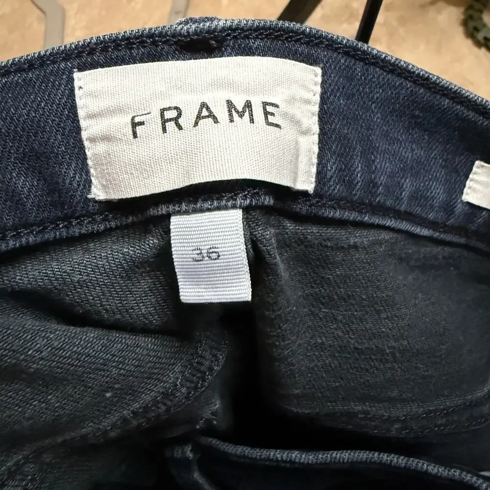 Frame Denim Men's L'Homme Slim Jeans in Placid Dark Wash Blue Size 36 x 31